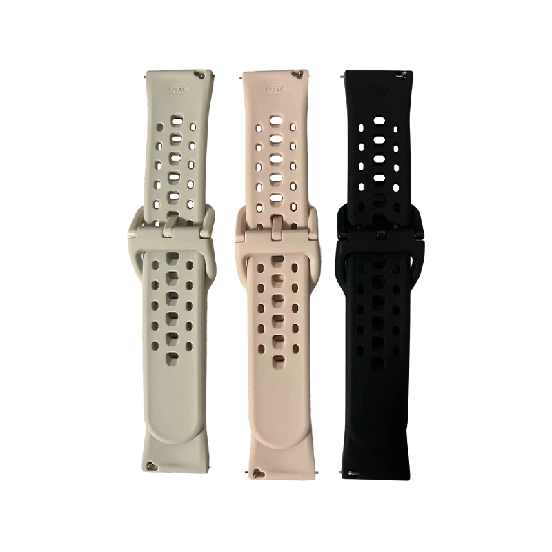 22mm Porous Silicone Strap, Suitable For Outdoor Style, Business Style And Casual Style