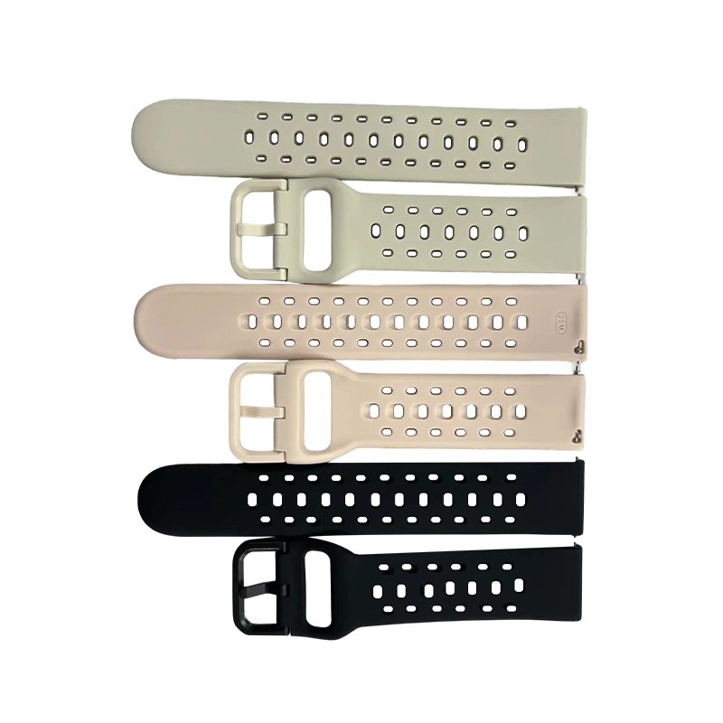 How does the porous design enhance the breathability and wearing experience of the porous silicone strap?